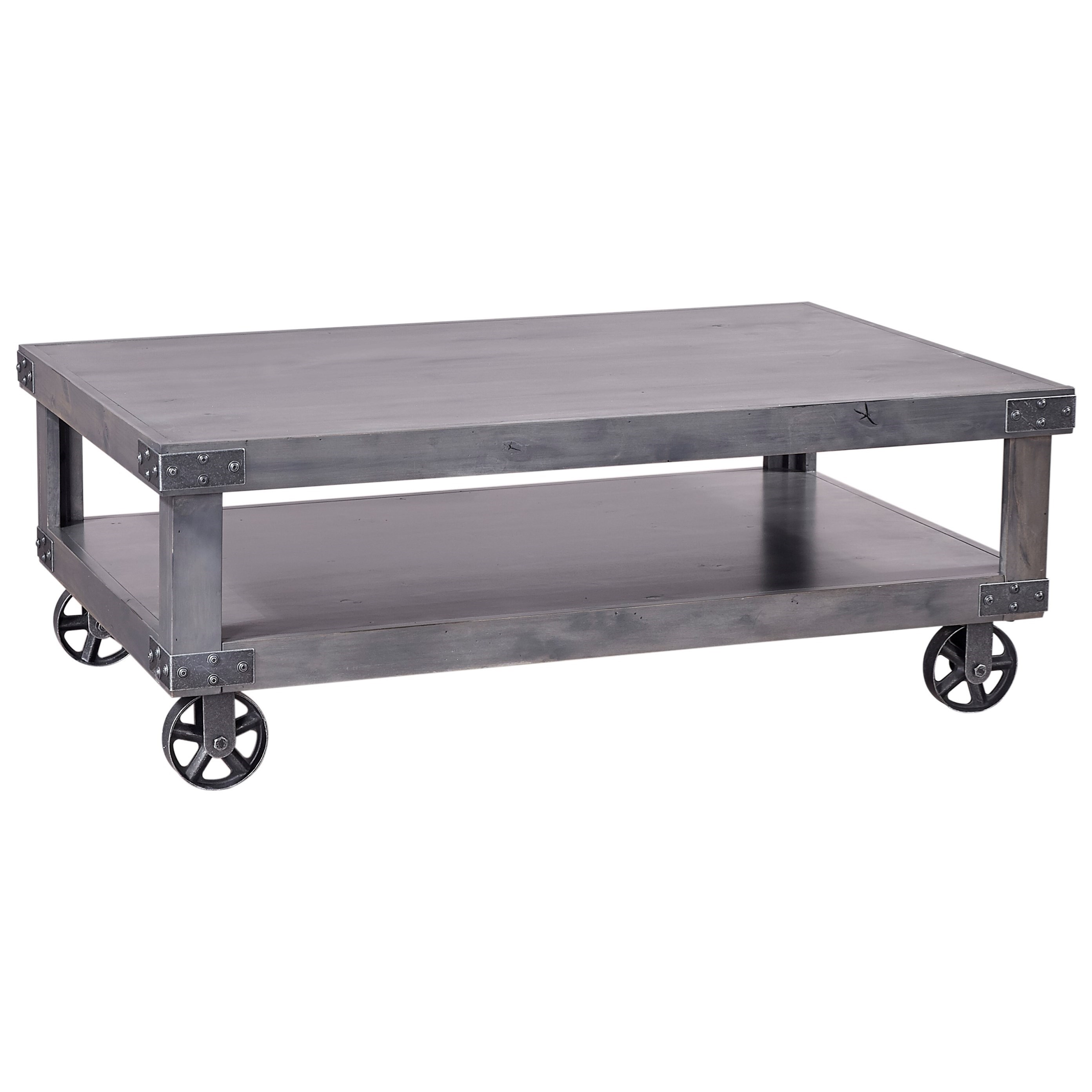 Aspenhome Industrial DN910GRY Cocktail Table with Shelf Mueller